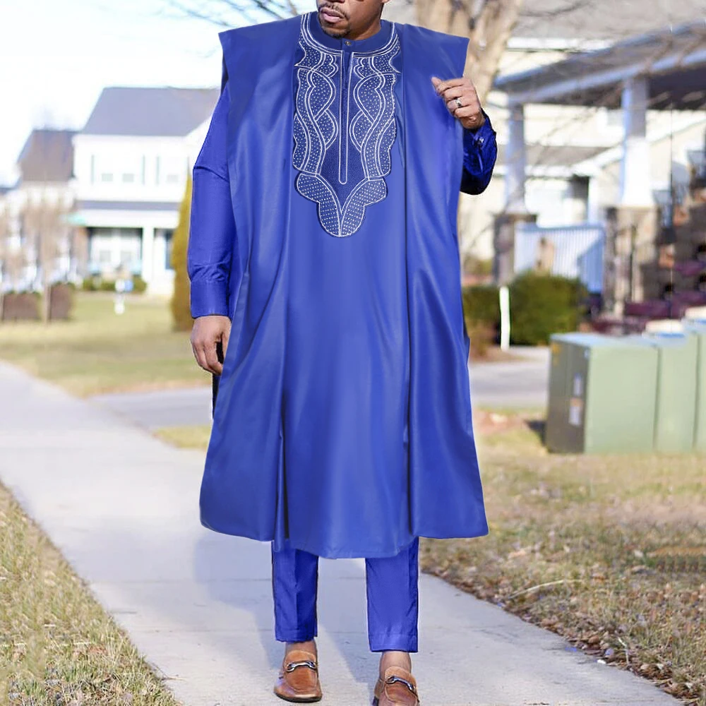 H & D African Dashiki Agbada For Men Traditional Outfit Robe 3 Pcs Set Long  Sleeve Formal Attire For Wedding Wear - Buy Dashiki Agbada,Raditional Outfit,Formal  Attire Product on 
