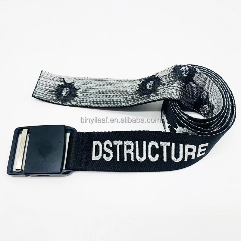 Custom Jacquard Logo Belt with Magnetic Buckle - Nylon Woven