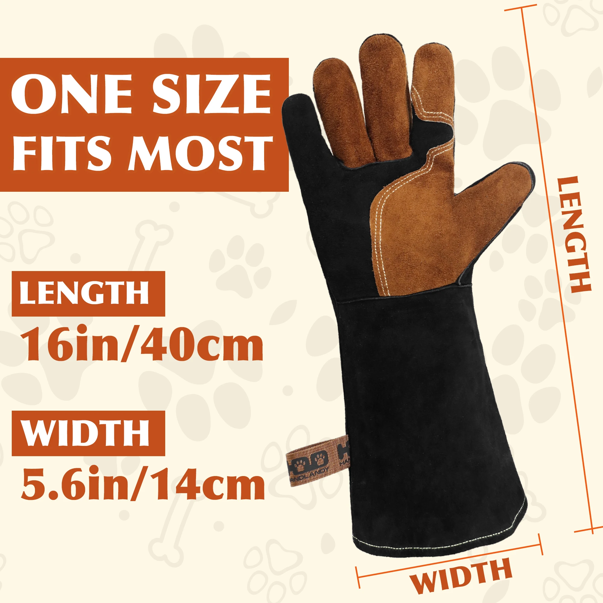 Animal Handing Bite Proof Multipurpose Pet Leather Glove Dog Cat Training Glove Reinforced Snake Handling Gloves