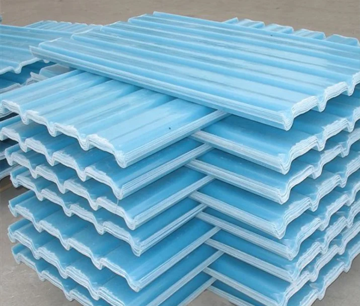 Semi-transparent Fiberglass Roofing Sheet Corrugated FRP Panel 4x8 Plastic Sheets for Greenhouse Roof Covering