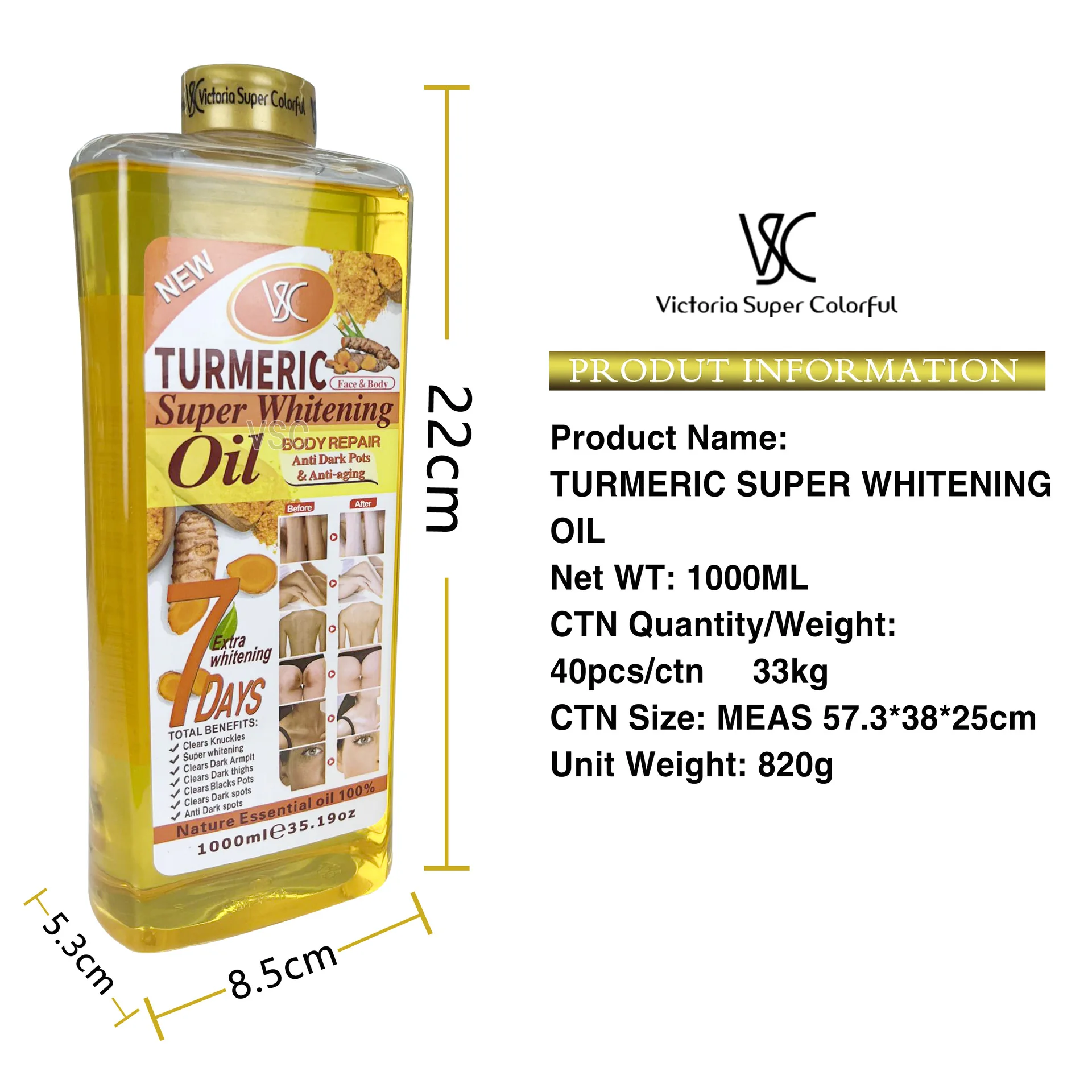 Huile éclaircissante Jaune D'œuf Réparatrice - Anti-taches 60ml - Soin Visage & Corps Neuf