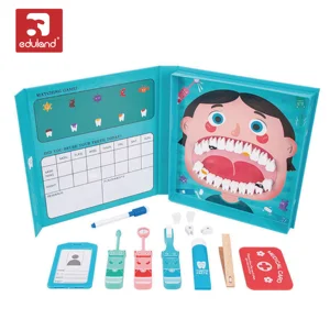 2026 Unisex Kid Educational Wood Dentist Toys Montessori-Inspired Toiletries for Children