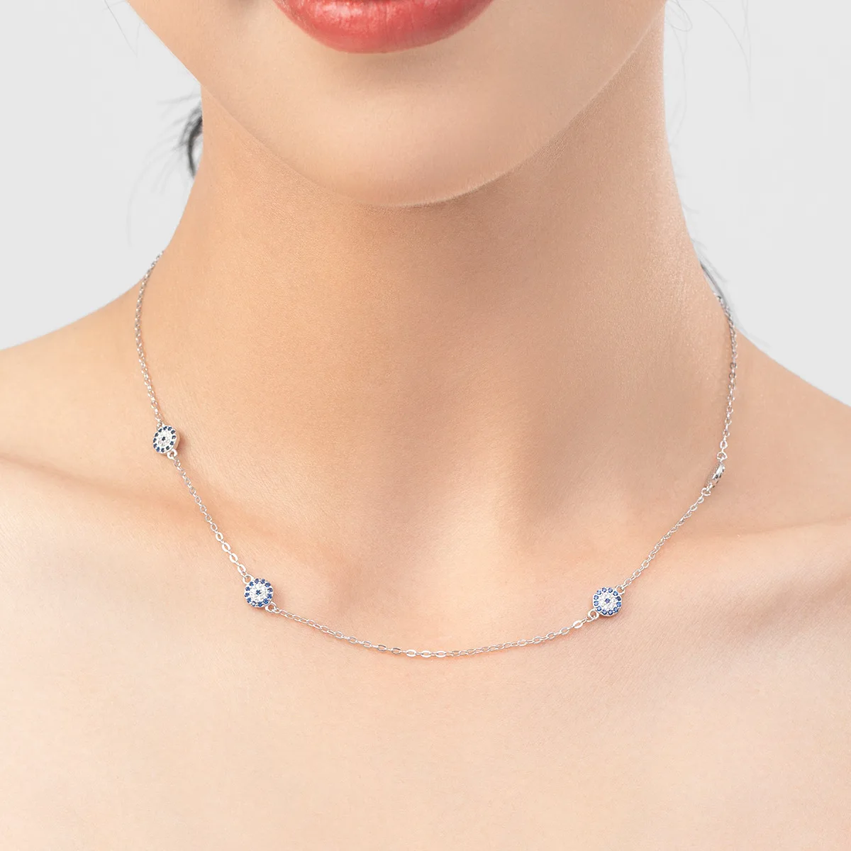 Pingente de Esmalte Epóxi Daidan Olho do Mal Hamsa Cruz Gargantilha Mão  Hamsa Zircônia Cúbica Prata 925 Colar Olho do Mal, image size:1200x1200