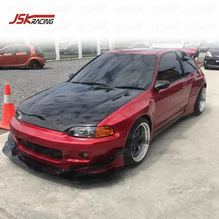 1992-1995ホンダシビックEGのロケットバニースタイルガラス繊維ワイド