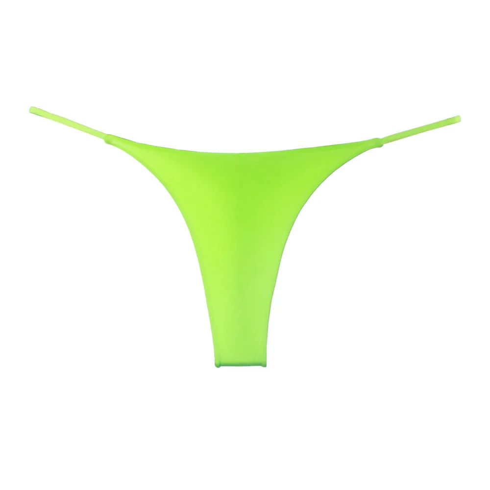 Lime Green Satin Flutter Thong panties VTG style.