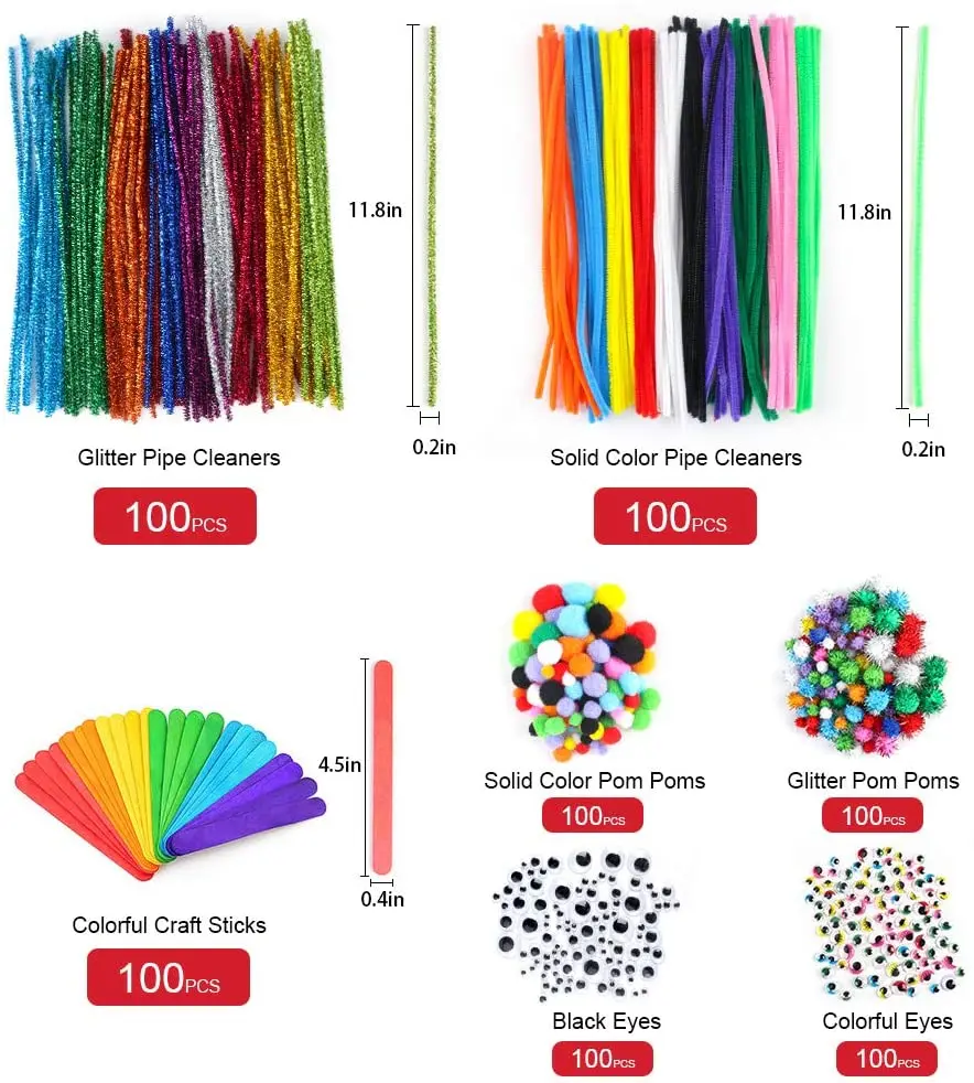 250-Pcs Craft Pipe Cleaners (30 Colors) - Pipe Cleaners Craft - Pipe  Cleaner - Chenille Stems Pipe Cleaners - Arts and Crafts Supplies - Colored  Pipe Cleaners for Crafts - DIY