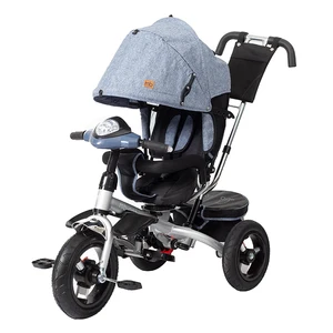 3 Wheel Children Tricycle With Paddel & High-grade Sunshade & Bodywork With Rear Storage Basket With Lid