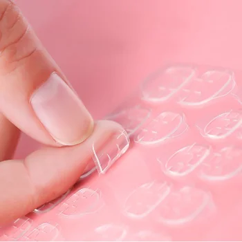 24 Pcs/Sheet Double Sided False Nail Art Adhesive DIY Tips Nail Acrylic Manicure Tape Glue Sticker Gel