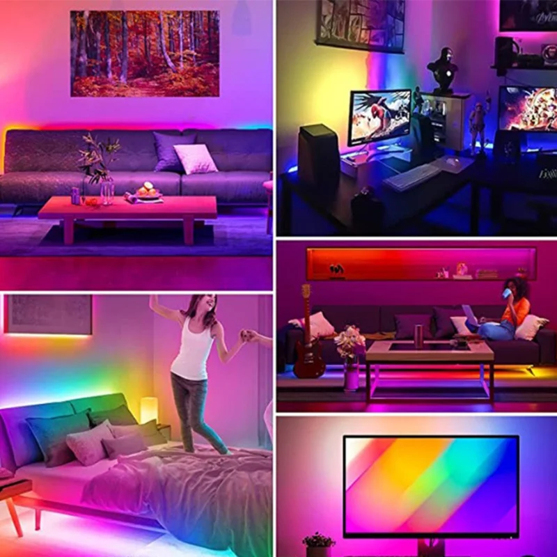 5V Colorful USB Light Bar RGB Flashing Color Change 5050 Flow Light with Running Horse Lantern Desktop Atmosphere Lamp