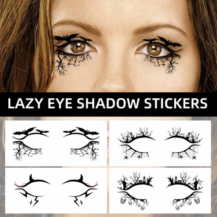 Хэллоуин временный глаз наклейки для временных татуировок Diy водонепроницаемая светодиодная вспышка одноразовые тени для век Карандаш для глаз и стикером с изображением рожицы