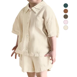 New Style Unisex Solid Color Cute Kids Sport Suit Two-piece Tracksuit Full Casual Baby Boy Girl Clothing Set