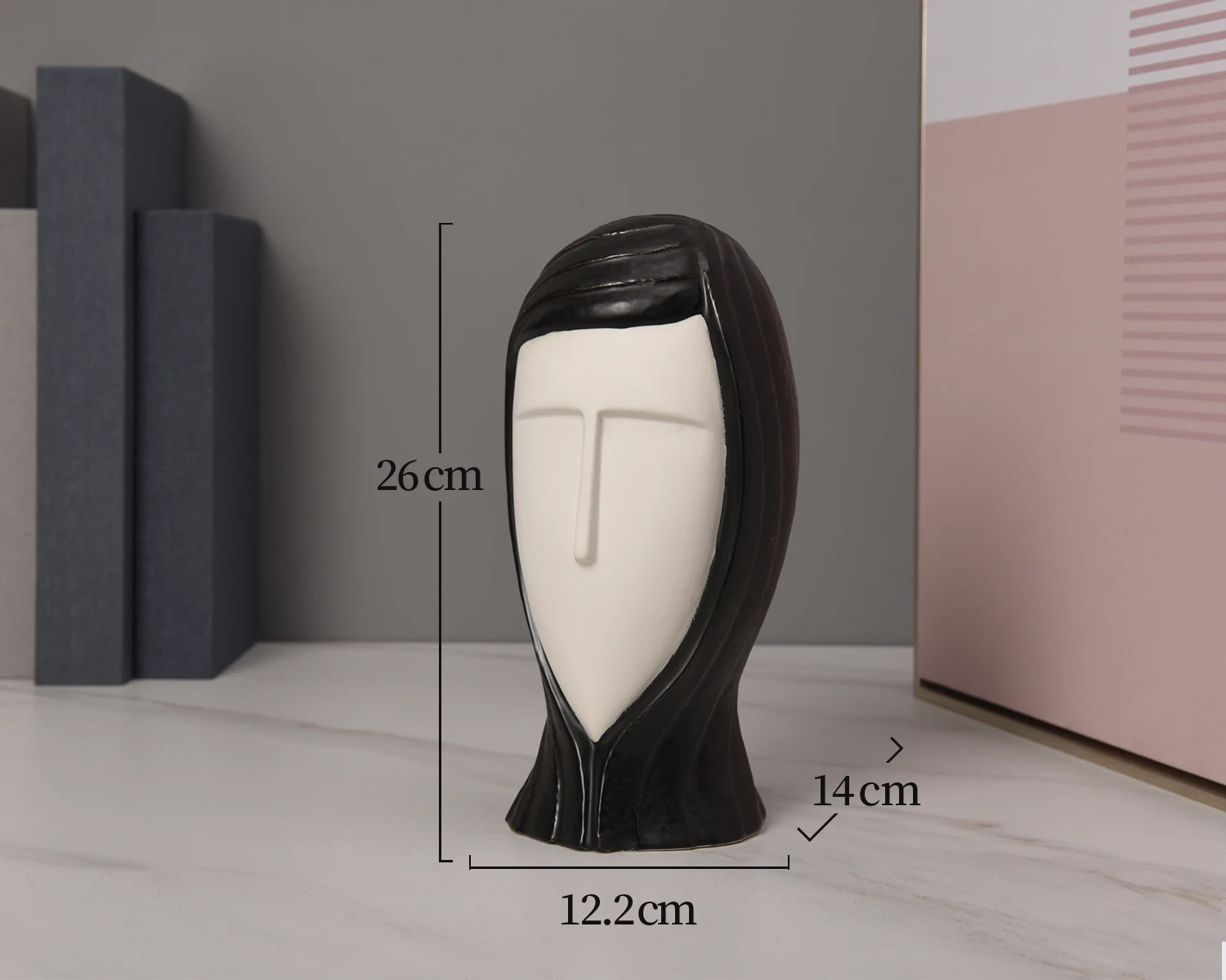 Modern Multiple Colour Style Interior Man Stoneware Head Sculpture