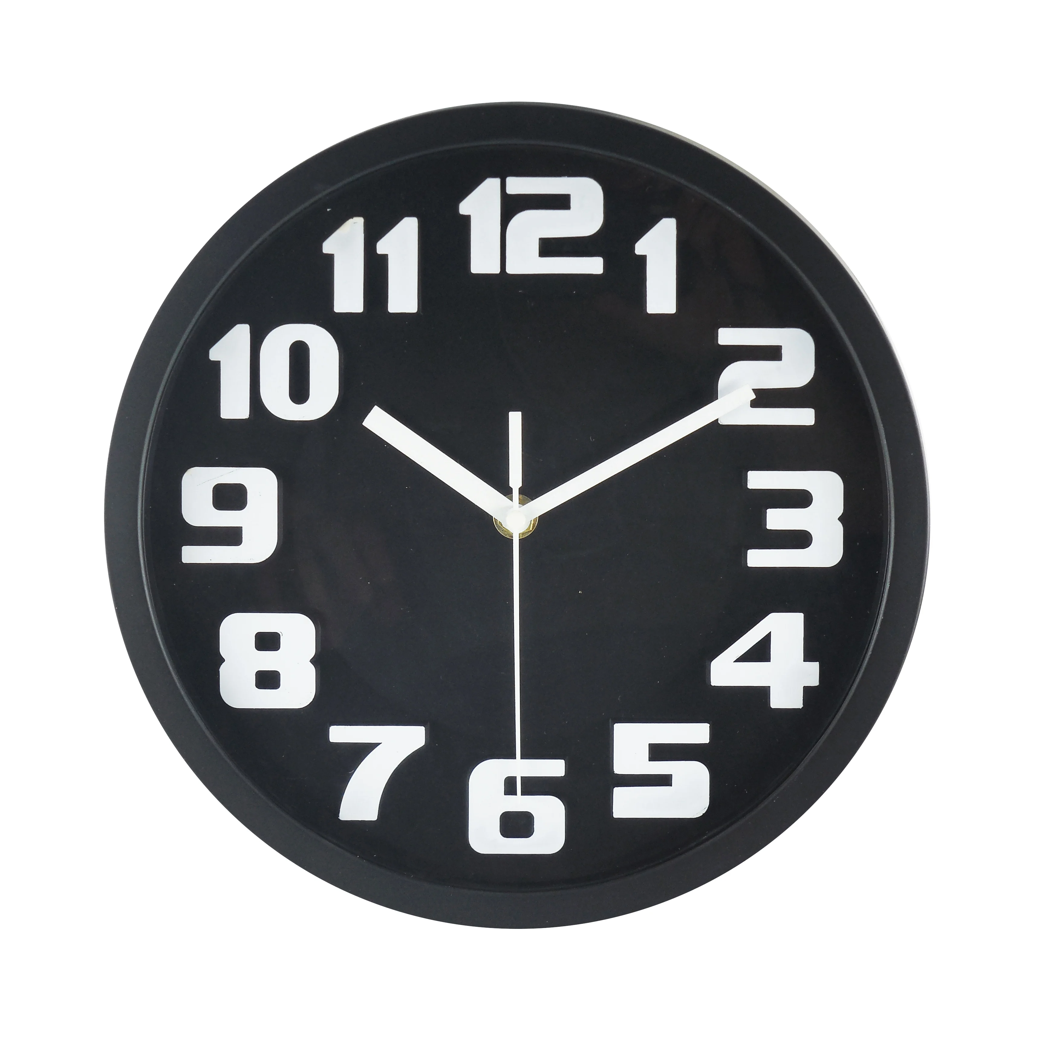 10 Inch Simple Design 3D Number Plastic Wall Clock With Large Number for Old People