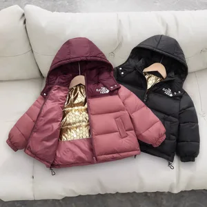 Customized Hooded Eco-friendly Winter Velvet Bomber Children's Cotton-padded Zipper Closure Thickened Warm Jacket Boys Girls
