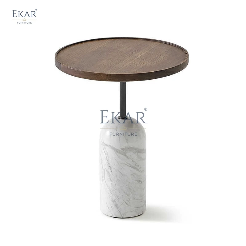 High Quality Modern round Side Table with Metal Base Sleek and Functional for Living Room Dining Room Wedding and Hotel Decor