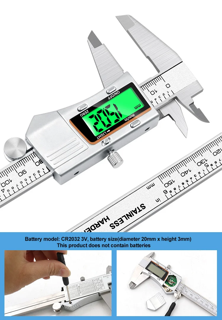 Ditron Stainless Steel Metal Shell Digital Caliper Electronic Vernier ...