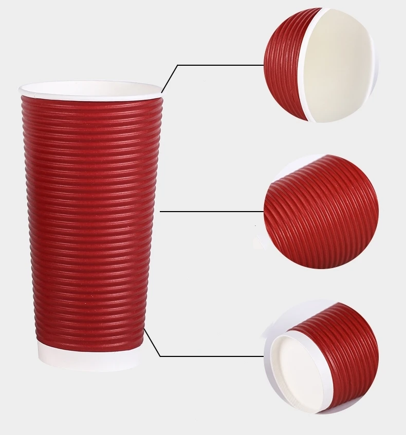 16Oz Biodegradable Double Wall Coffee Cup Gold Foil Stamping Disposable ...