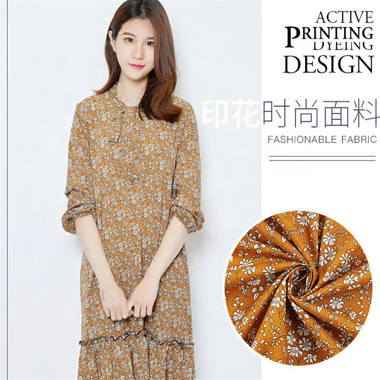 Новинка, маленькая ткань с цветочным рисунком для весны и лета, Тонкая Повседневная Женская ткань, тканая хлопчатобумажная ткань, оптовая продажа