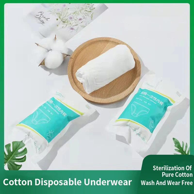 Customized Plus Size Single Use Soft Disposable Underwear Spa Cotton Panties Men Travel Underwear Brief