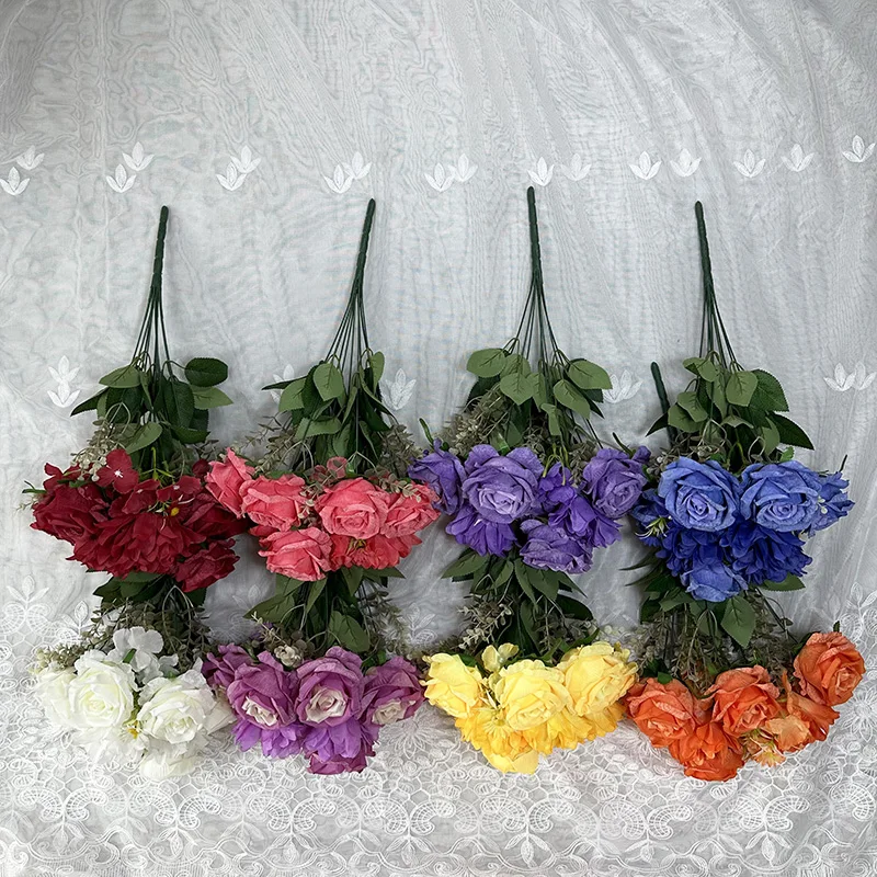 Blue hydrangea artificial flowers.