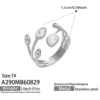Anillo abierto de plata con circonita A290