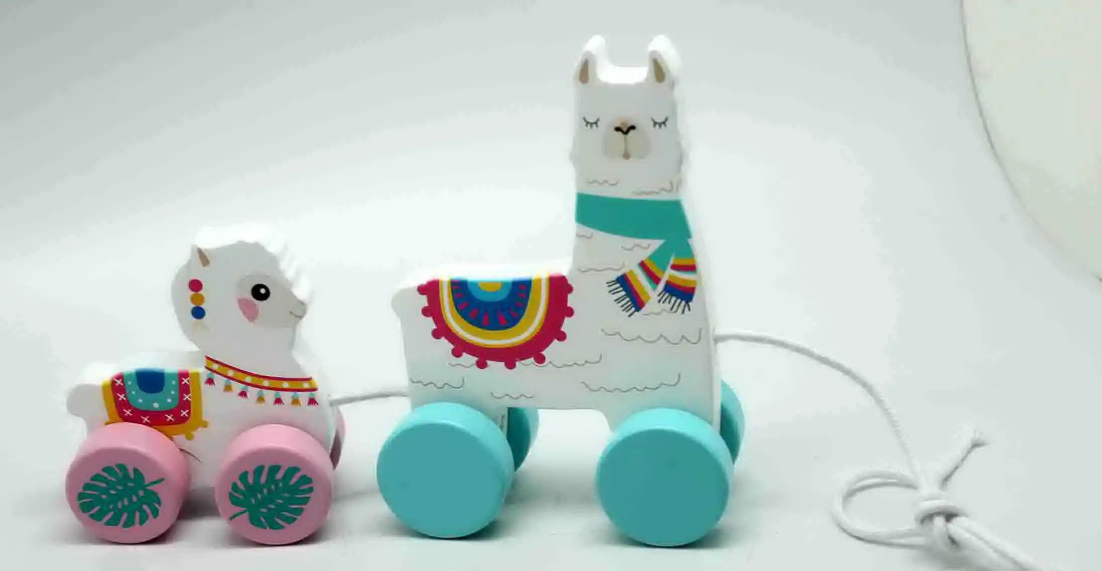 Деревянный игрушечный набор, тянущийся вдоль автомобиля, альпака, животное