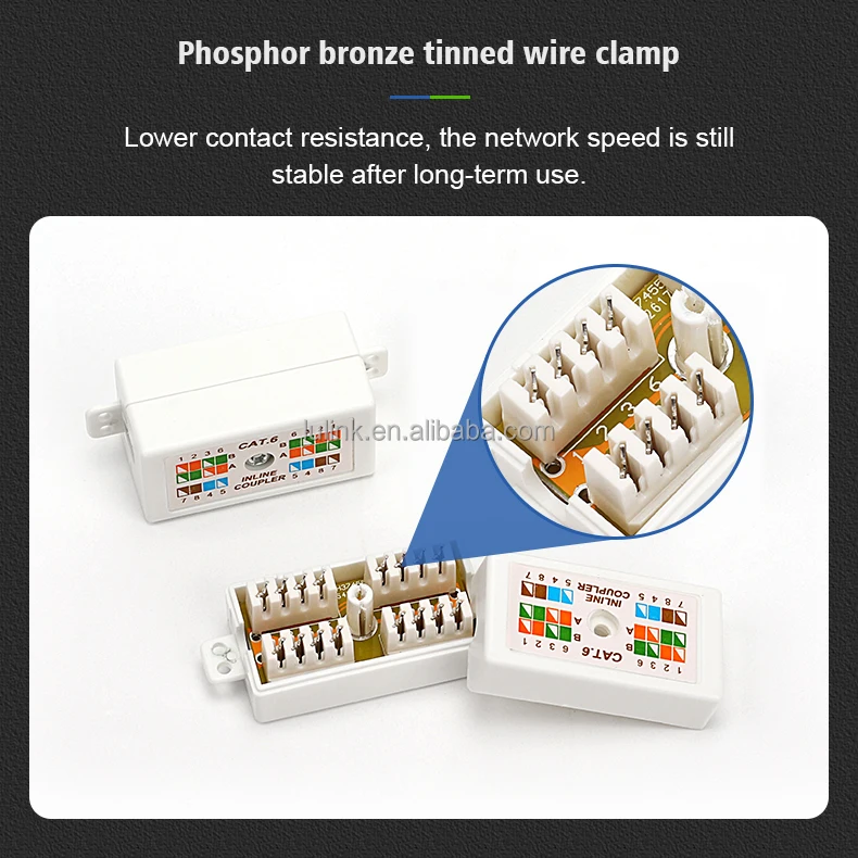 4 Pair / 8-way Cat 6 Inline Punchdown Punch Down Krone Coupler Joiner