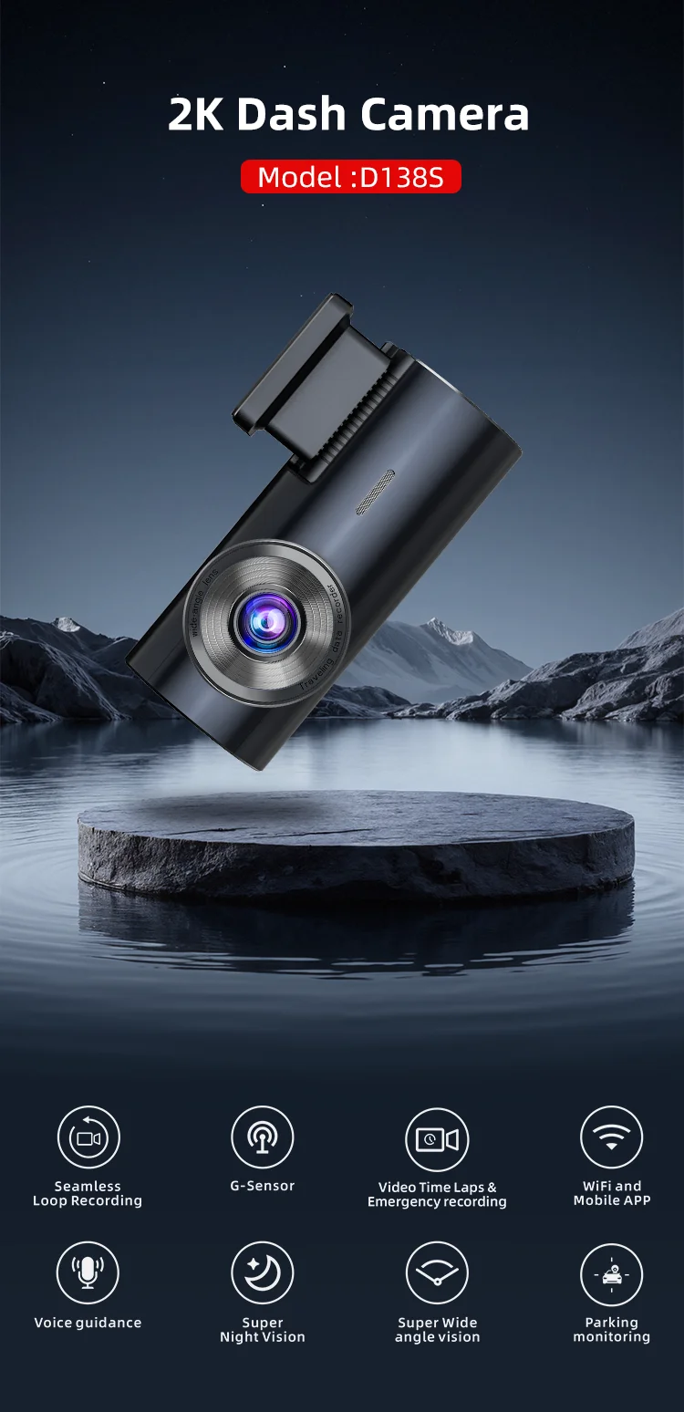 Factory Outlet Wholesale Dash Cam 2K Black Box with WiFi APP G-sensor Emergency Recording for Fleet Management Solution factory