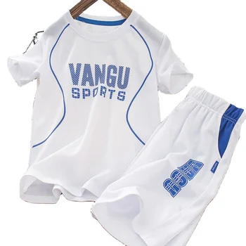 Famous Brand Summer Boys Girls Breathable Quick Dry Children 2 Pieces Suit Boy&amp;#39;s Clothing Sets Kids Basketball Jersey