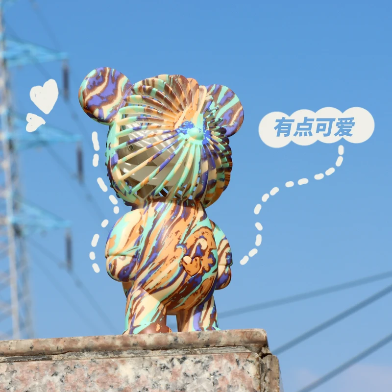 Вентилятор Usb перезаряжаемые портативный мини-вентилятор с гальваническим покрытием медведь на открытом воздухе Творческий Настольная зарядка портативный вентилятор