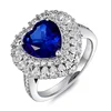 S925 Silver Lab Created Sapphire Ring