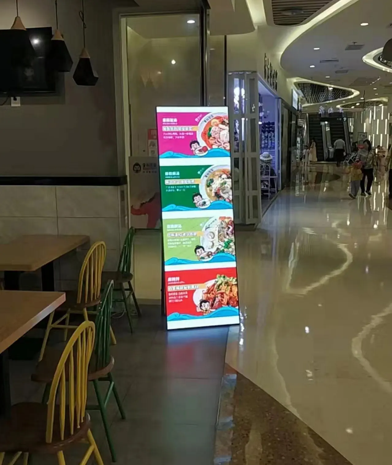 mirror poster stand led display for stores