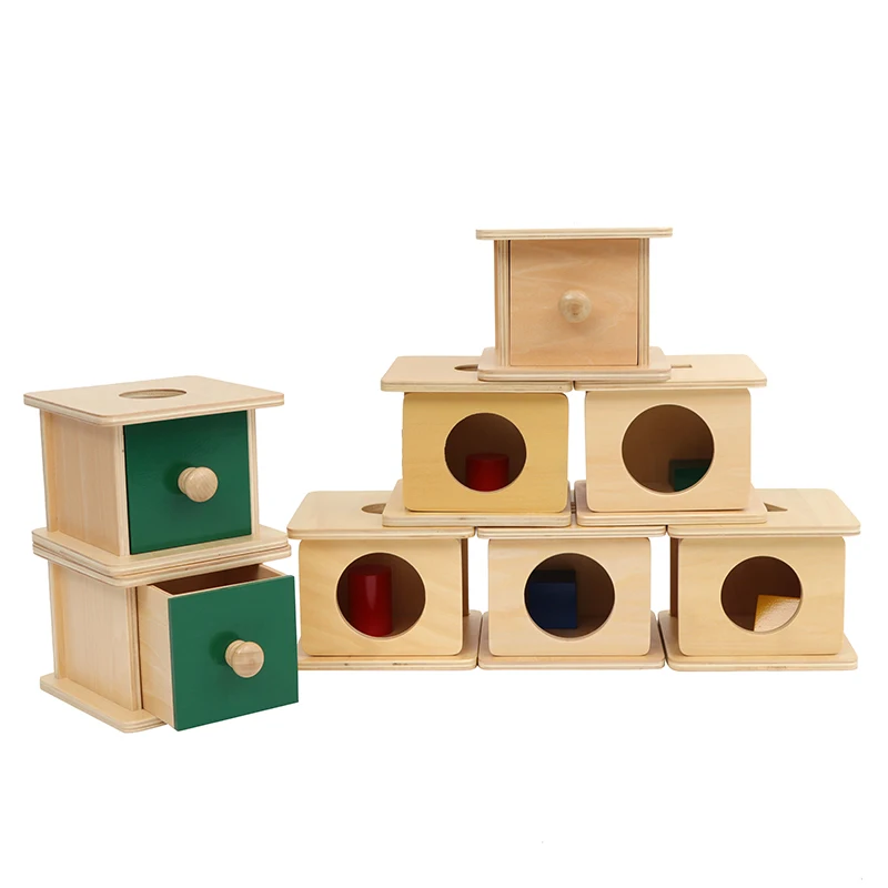 
Своими руками деревянный Монтессори материал культуры обучающие игрушки для младенцев коробка для монет 