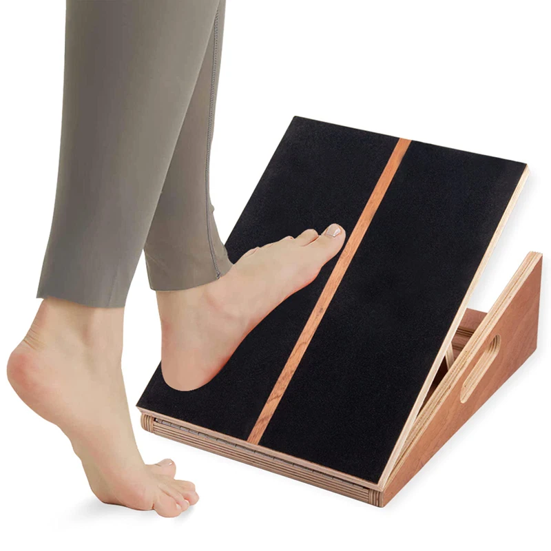 Регулируемая наклонная доска Растяжитель икры с дополнительной боковой ручкой дизайн фитнес силовой тренировочная деревянная наклонная растягивающаяся доска