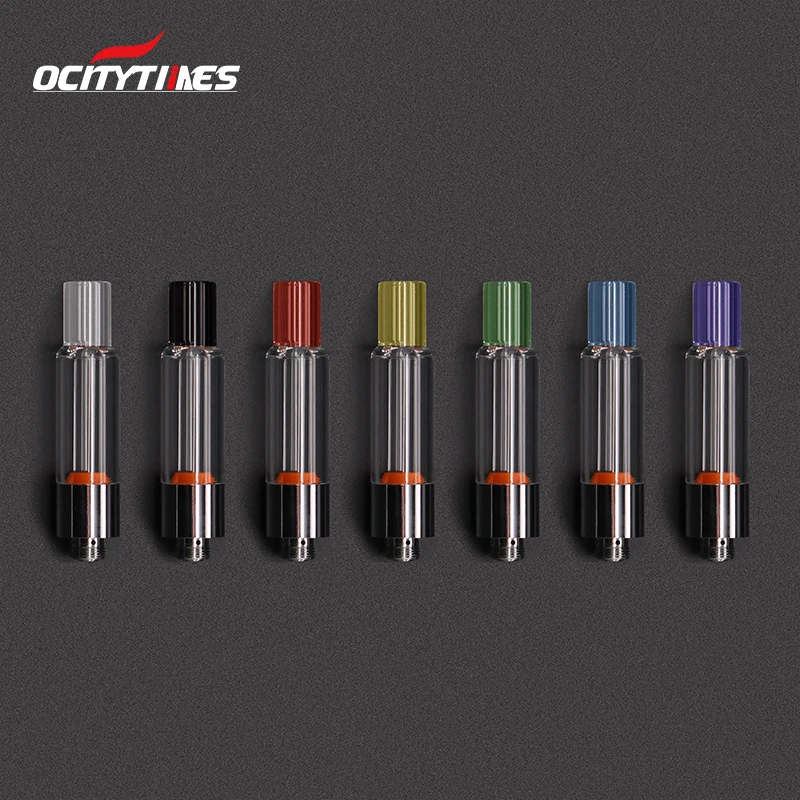 2021 Ocitytimes Ceramic Coil Heating 0.5ml 1ml Empty Full Glass Vape Cartridge