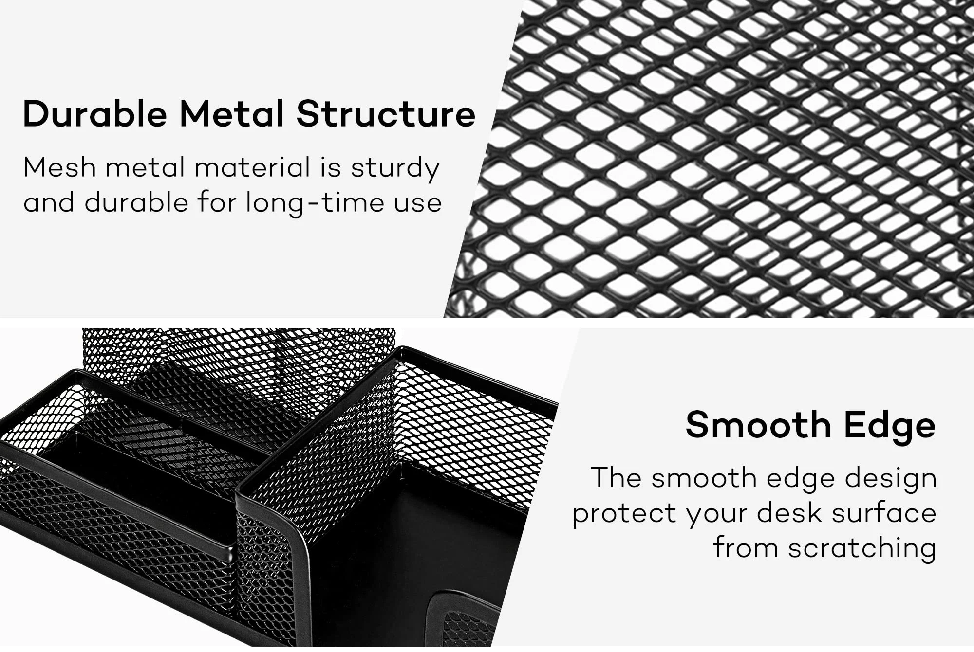 Hot Selling Students Office Desk Organizer Mesh Style 3 Compartments