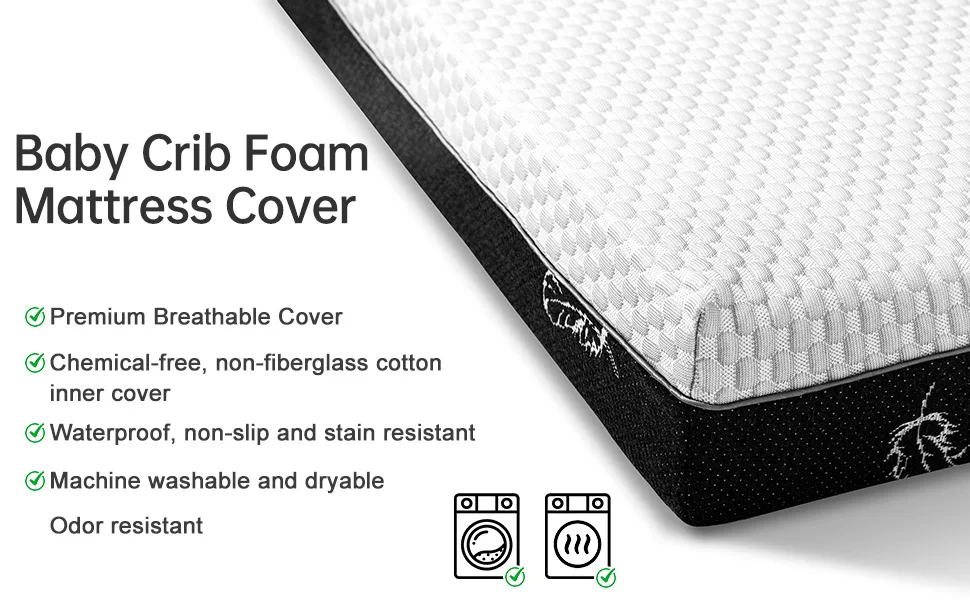 product baby products supplier hypoallergenic quilted sleeping pad fitted bed sheet baby newborn crib mattress cover-1