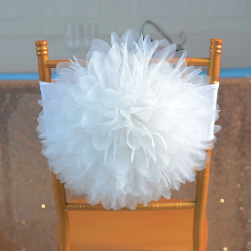 Romantic Wedding Party Big Flower Bridal Chair Sash