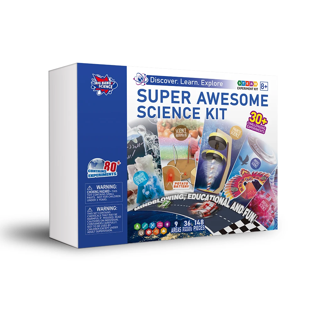 Kids Science Experiment Kit with 80 Magic Scientific Experiments Education Lab Toy Gift for Boys and Girls
