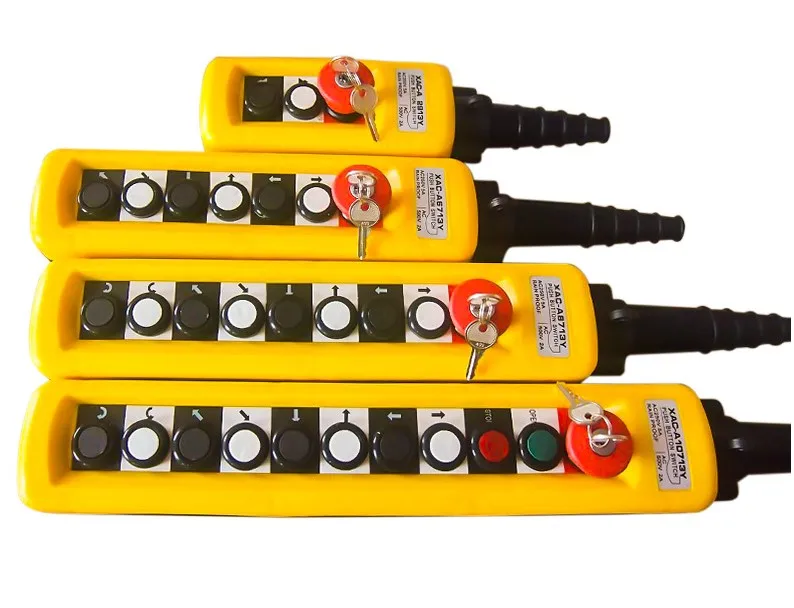 Double Speed Crane Push Button Switch with 8 Buttons and Emergency Stop XACA8913