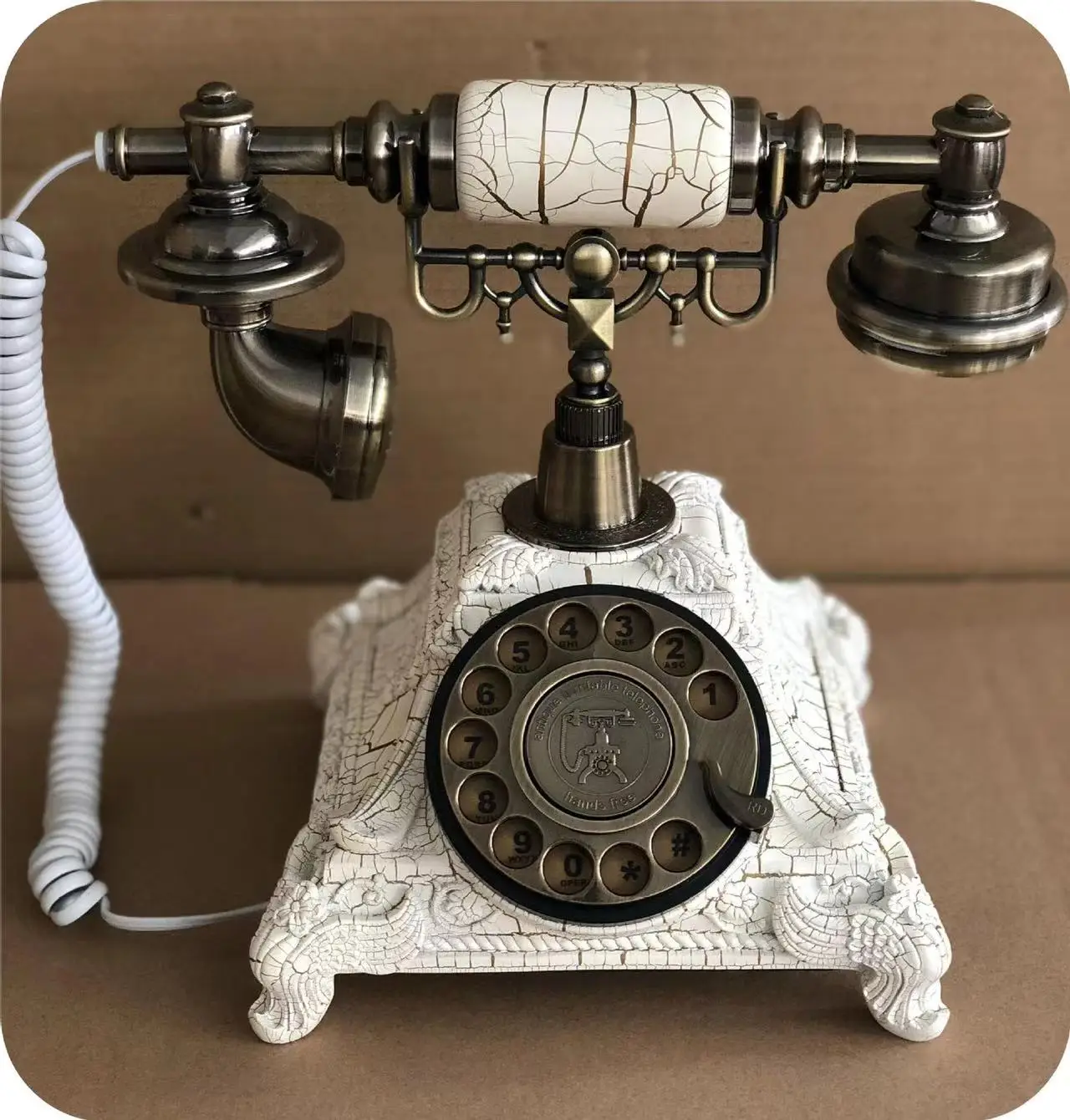 Rotary Dial Old Style Retro Antique Phone Audio Guestbook Phone For