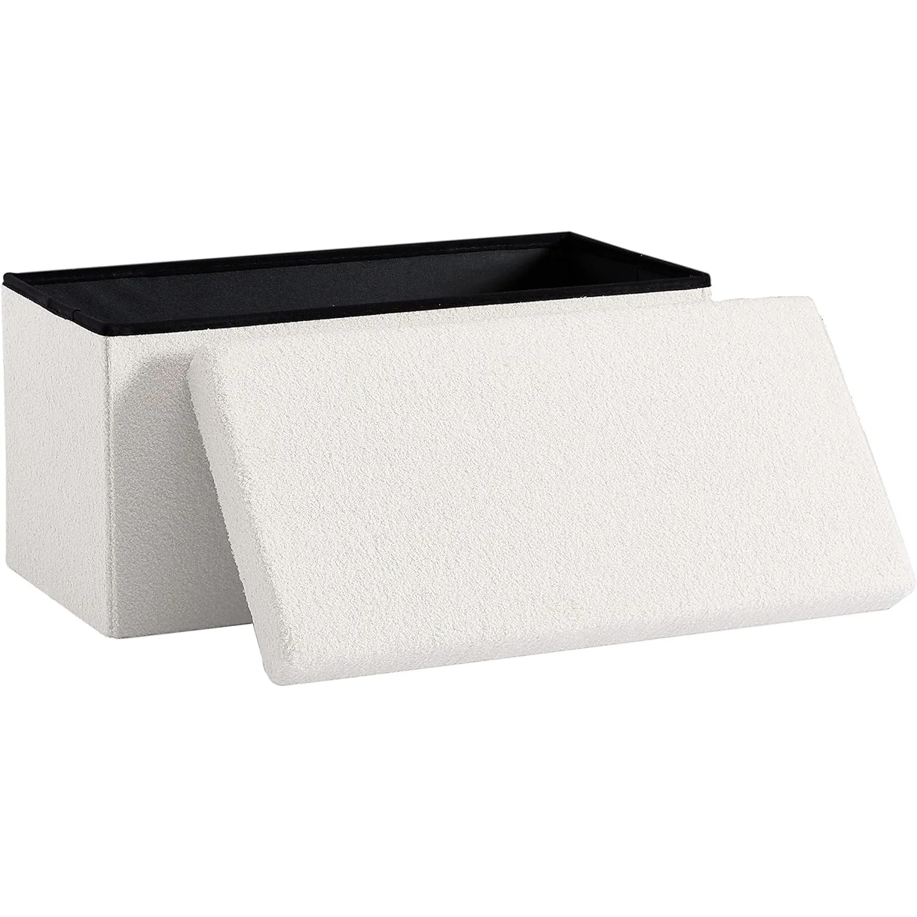 Modern Foldable Fabric Storage Ottoman Durable Wooden MDF Bench Seat for Home Living Room Outdoor Kitchen Entry