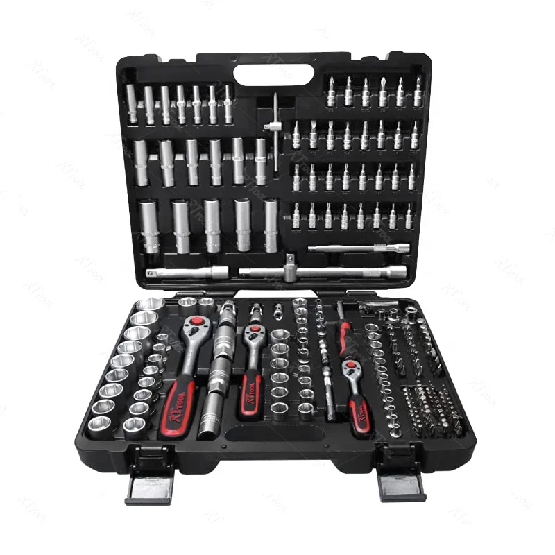 RTTOOL 195Pcs Box Case Combo Package Wrench Socket Tool Sets