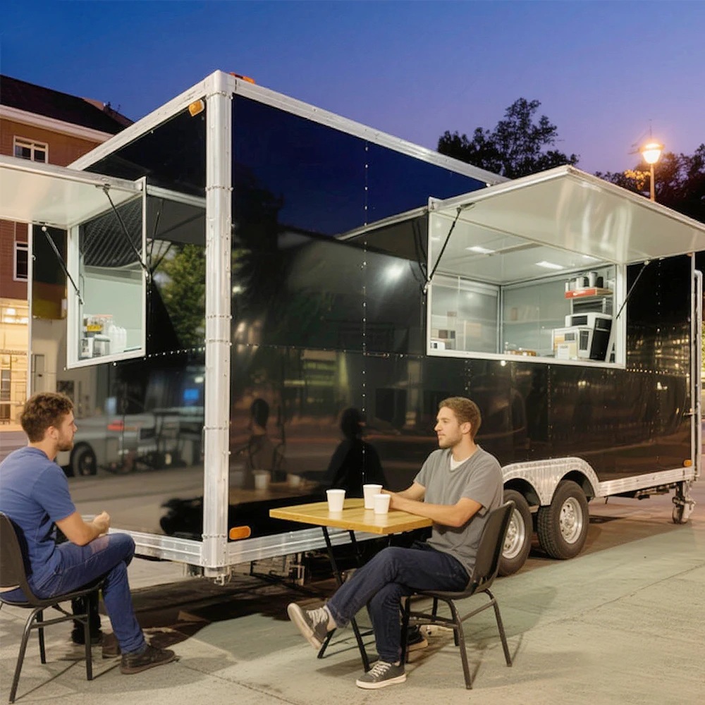 Kitchen Food Trailer Restaurant Hotdog Cart Bbq Trailer Vintage