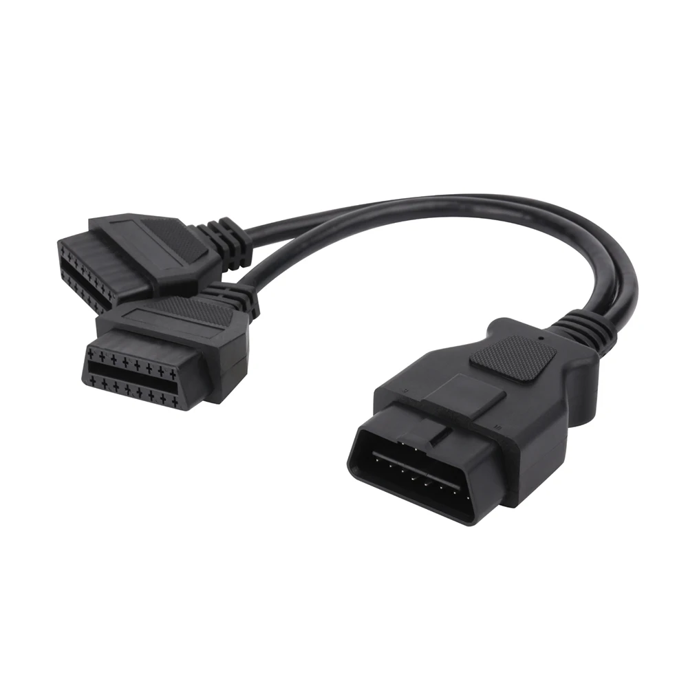 Custom Cables 16Pin Male to Female OBD OBD2 J1962 Splitter Y Cable Automobile Wiring Harness