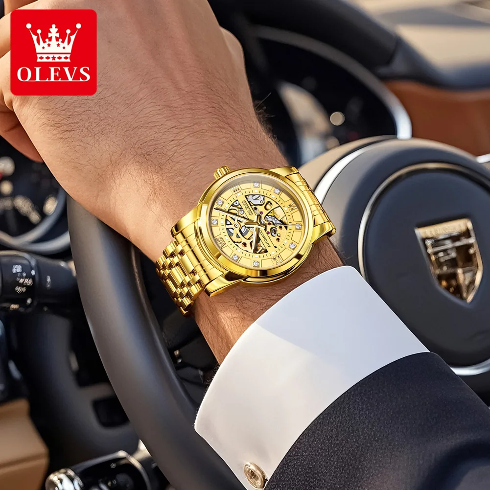 OLEVS 9901 Diamond Stainless Steel Men's Watch