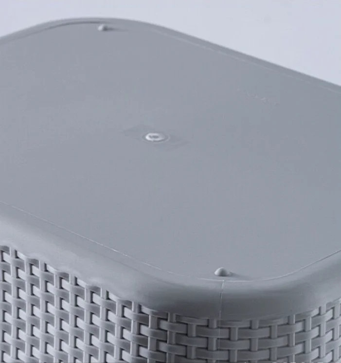Large  Woven Dirty Laundry Basket Plastic Laundry Basket Bathroom Dirty Clothes Storage Basket Japanese Style