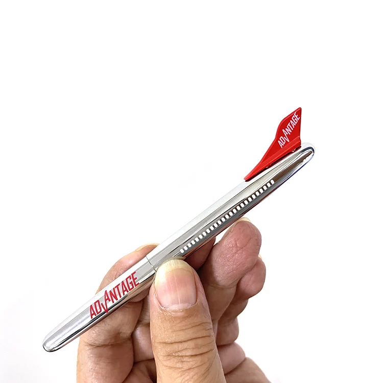 NM-024 JR Gift Pen Creative Stationery Silver Metal Airplane Ballpoint Pen 1.0mm Writing Width Black/Blue Ink Custom Logo