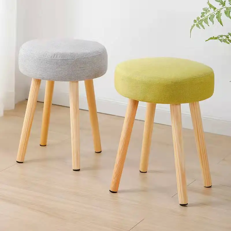Small Stool Storage Living Room Foldable Sofa Foot Stool Beech Wooden  Leisure Low Stool with Soft Breathable Cushion foot pedal - AliExpress