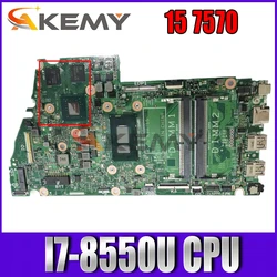 Free shipping For 15 7570 Laptop motherboard CN-0MJCYX 0MJCYX MJCYX 16841-1M With SR3LC I7-8550U CPU working well